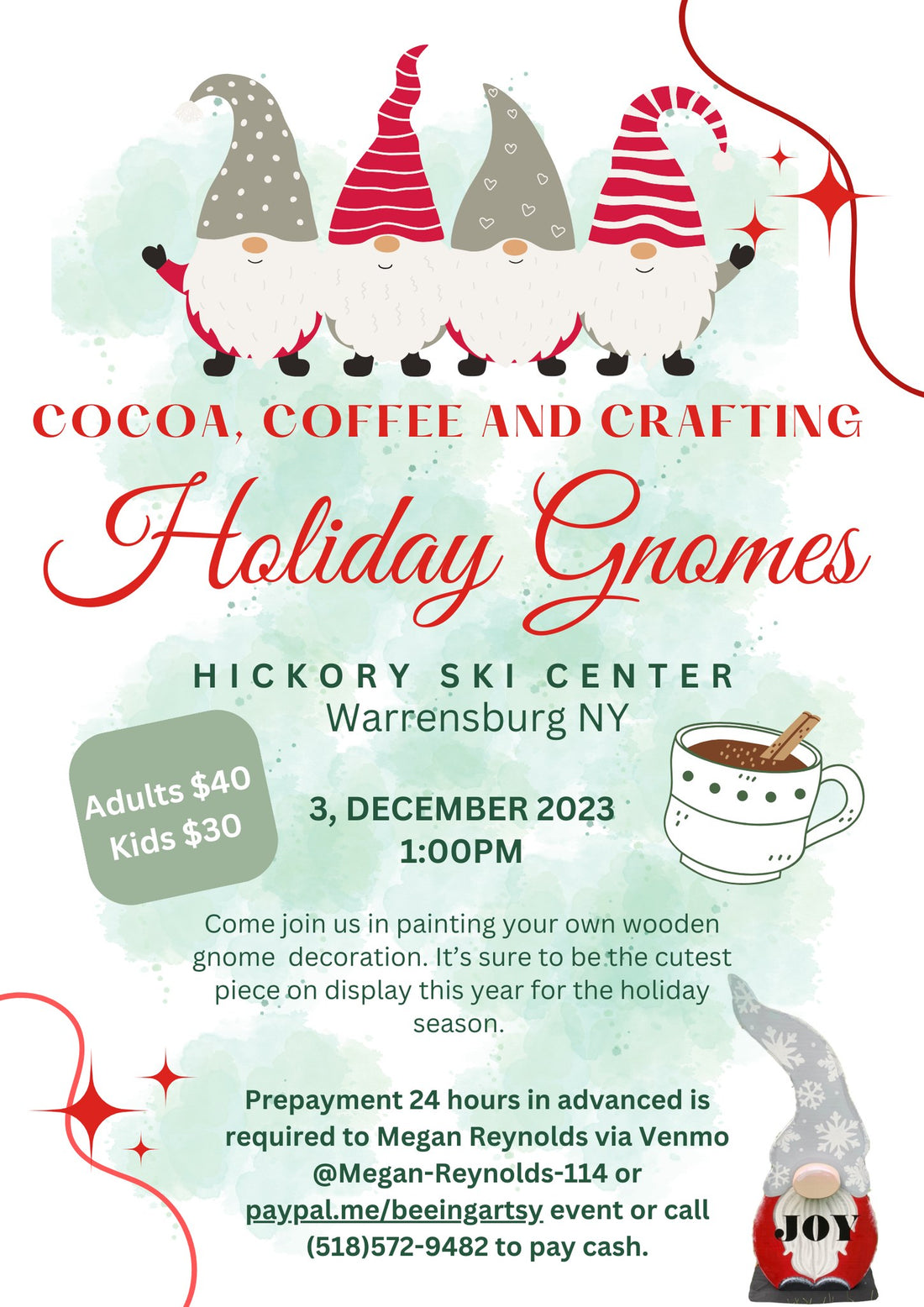 December 3 - Holiday Gnomes - Cocoa, Coffee and Crafting