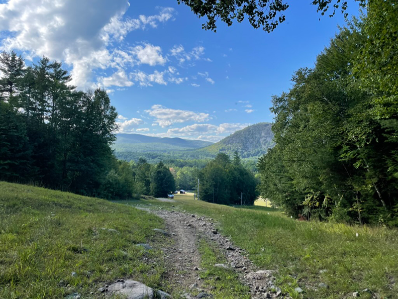 Access road overlooking mountains at Hickory